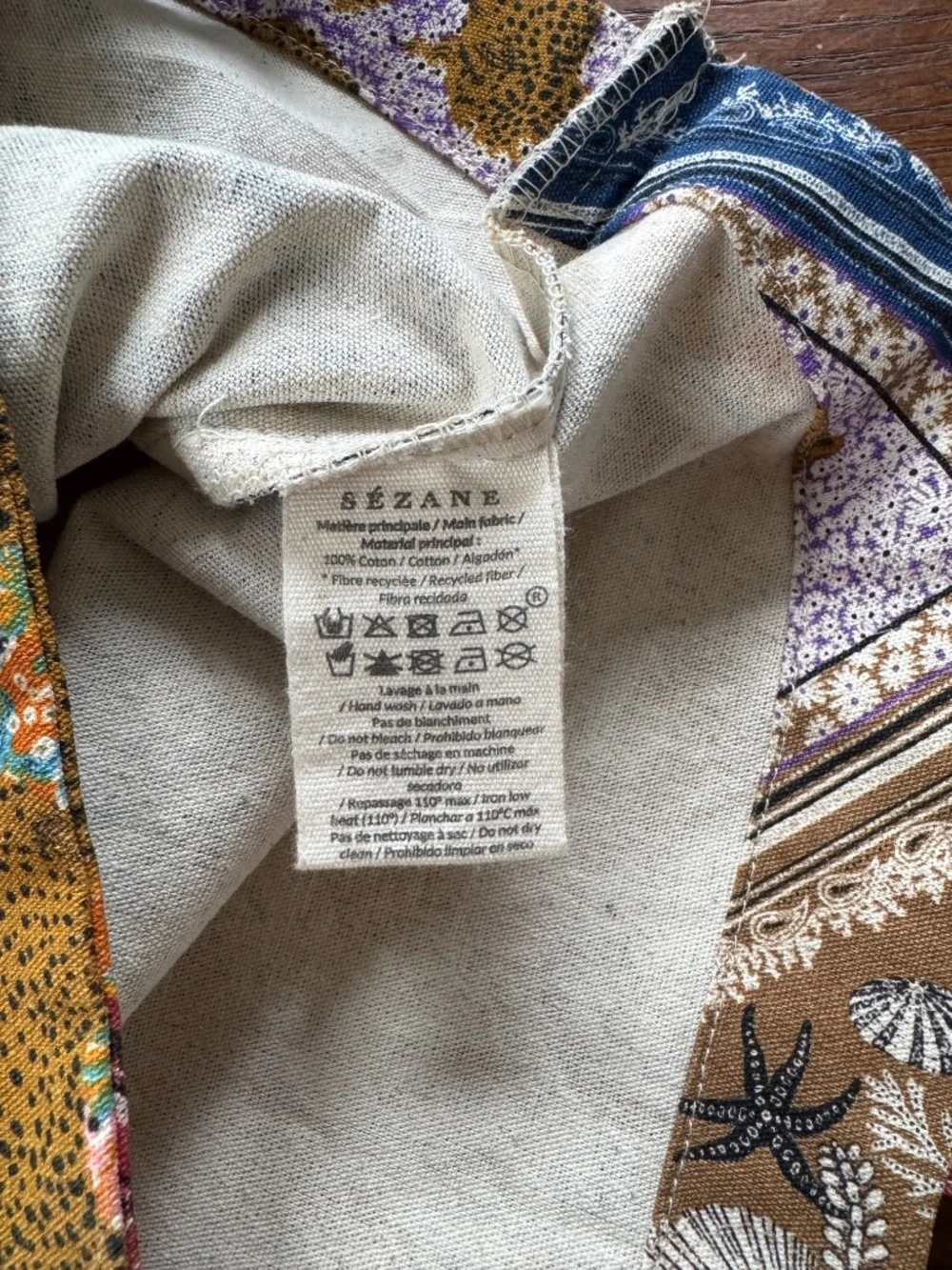 NWOT Sezane x Inoui Editions limited edition cotton tote seashells jaguar animal